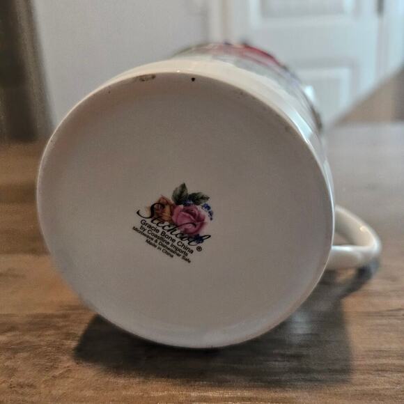 Stechol Gracie Bone China Vintage Roses Purple Pink Floral Coffee Cup Tea Flower - Picture 5 of 8